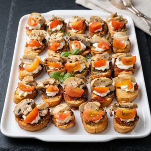 Crostini Champiñón Asado Queso Philadelphia (25 o 50 uni.)
